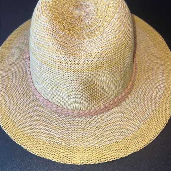 Powder Natalie mango cotton-rich hat w/suede-like braided detail/adjustable-NWT